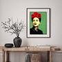 Imagem de Quadro Frida Vermelho e Verde - 60x48cm