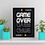 Imagem de Quadro Gamer Game Over 24x18cm - com vidro