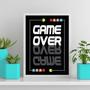 Imagem de Quadro Gamer Game Over 33X24Cm - Com Vidro