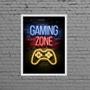 Imagem de Quadro Gamer Gaming Zone 24X18Cm Branca