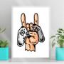 Imagem de Quadro Gamer Mão Com Controle Joystick 33x24cm