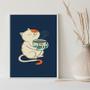 Imagem de Quadro Gatinho Com Café - Love Coffee 24x18cm