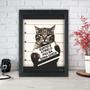 Imagem de Quadro Gato Atirei O Pau Na Dona Chica 24x18cm - com vidro