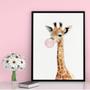 Imagem de Quadro Girafa Chicletes 45x34cm - com vidro