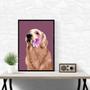 Imagem de Quadro Golden Retriever - Flor 24x18cm - com vidro