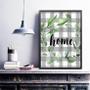 Imagem de Quadro Home - Cinza Com Folhas 24x18cm - com vidro