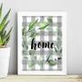 Imagem de Quadro Home - Cinza Com Folhas 24x18cm - com vidro