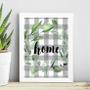 Imagem de Quadro Home - Cinza Com Folhas 24X18Cm - Com Vidro