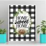 Imagem de Quadro Home Sweet Home Xadrez 24x18cm - com vidro