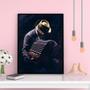 Imagem de Quadro Homem Tocando Acordeon 45x34cm - com vidro