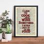 Imagem de Quadro I Like To Cook With Wine 24X18Cm