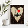 Quadro I Love Coffee FotografiaGrãos 45x34cm - Quadros On-line Imagem de Quadro I Love Coffee FotografiaGrãos 45x34cm