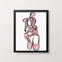 Imagem de Quadro Ilustração Sapatilha De Ballet 24X18Cm - Com Vidro