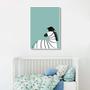 Imagem de Quadro Infantil Cartoon Zebra 43x30 Filete Branco Moldura Filete, Branca