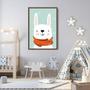 Imagem de Quadro Infantil Coelho na Neve 43x30 Caixa Marrom Moldura Caixa, Marrom Cafe
