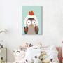 Imagem de Quadro Infantil Coruja na Neve 43x30 Filete Branco Moldura Filete, Branca