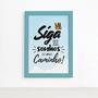 Imagem de Quadro Infantil Frase Siga Seus Sonhos 22x32 Moldura Azul