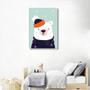 Imagem de Quadro Infantil Urso na Neve 43x30 Filete Branco Moldura Filete, Branca