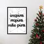 Imagem de Quadro Inspira Respira Não Pira Linhas 33X24Cm Com Vidro
