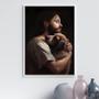 Imagem de Quadro Jesus Abraçando Cachorro 24X18Cm - Com Vidro