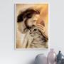 Imagem de Quadro Jesus Acolhendo Gatinho 33X24Cm - Com Vidro