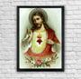 Imagem de Quadro Jesus Cristo Sagrado Coração com Moldura E Acetato Tamanho A3 Religioso