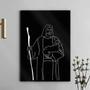 Imagem de Quadro Jesus One Line - Preto e Branco 24x18cm - com vidro
