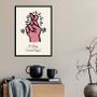 Imagem de Quadro Keith Haring Crossed Fingers - Rosa 45x34cm - com vidro