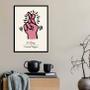 Imagem de Quadro Keith Haring Crossed Fingers - Rosa 45X34Cm - Vidro