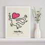 Imagem de Quadro Keith Haring - The Love 33x24cm - com vidro