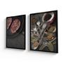 Imagem de Quadro Kit 2 Vidro Temperos Gourmet Colheres Antigas Carne Churrasco Cozinha