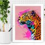 Imagem de Quadro Leopardo Fashion Colors 24x18cm