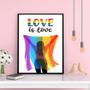 Imagem de Quadro Lésbica Bandeira Love Is Love 45x34cm