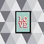 Imagem de Quadro Love Fundo Verde 33x24cm - com vidro