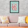 Imagem de Quadro Love Fundo Verde 45x34cm - com vidro