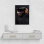 Imagem de Quadro Macaco Com Headphone 45x34cm - com vidro