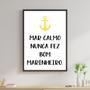 Imagem de Quadro Mar Calmo Nunca Fez Marinheiro Moldura Preta 24X18Cm