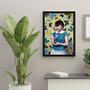 Imagem de Quadro Menina com Borboletas 33x24cm - com vidro