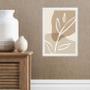 Imagem de Quadro Minimalista Bege - Simple Leaf 33X24Cm - Com Vidro