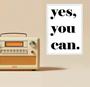 Imagem de Quadro Minimalista Yes, You Can 45x34cm - com vidro