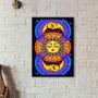 Imagem de Quadro Místico Sol E Lua Colorido 33X24Cm - Com Vidro