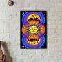 Imagem de Quadro Místico Sol E Lua Colorido 33x24cm - com vidro