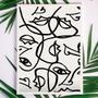 Imagem de Quadro Moderno Faces Abstratas 33x24cm - com Vidro