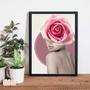 Imagem de Quadro Moderno Fotografia Mulher Com Flor 33x24cm - com vidro