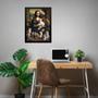 Imagem de Quadro Mona Lisa Com Gatos 33x24cm - com vidro