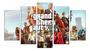Imagem de Quadro Mosaico Decoração 5 Peças Gta V Mod 02