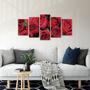 Imagem de Quadro Mosaico Decorativ Rosa Vermelha Conjunto Floral Flor