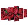 Imagem de Quadro Mosaico Decorativ Rosa Vermelha Conjunto Floral Flor