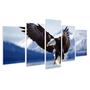 Imagem de Quadro Mosaico Decorativo Águia Careca Montanhas Gelo Voando Ave
