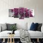 Imagem de Quadro Mosaico Decorativo Árvore Ypê Rosa Pink Fundo Preto E Branco